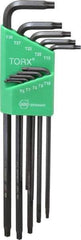 Wiha - 10 Piece T6 to T30 Alloy Steel L-Key Long Arm Torx Key Set - T6, T7, T8, T9, T10, T15, T20, T25, T27, T30 Torx Size - Exact Tool & Supply