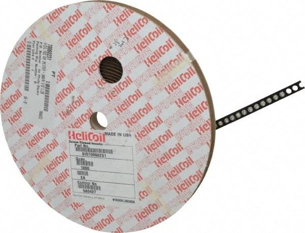 Heli-Coil - #6-32 UNC, 0.138" OAL, Free Running Helical Insert - 2-3/4 Free Coils, Tanged, 304 Stainless Steel, 1D Insert Length - Exact Tool & Supply