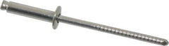 RivetKing - Size 46 Dome Head Stainless Steel Open End Blind Rivet - Stainless Steel Mandrel, 0.313" to 3/8" Grip, 1/4" Head Diam, 0.129" to 0.133" Hole Diam, 0.525" Length Under Head, 1/8" Body Diam - Exact Tool & Supply