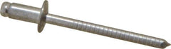 RivetKing - Size 52 Dome Head Stainless Steel Open End Blind Rivet - Stainless Steel Mandrel, 0.02" to 1/8" Grip, 0.312" Head Diam, 0.16" to 0.164" Hole Diam, 0.3" Length Under Head, 5/32" Body Diam - Exact Tool & Supply