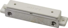 Sugatsune - 3.39" Long x 0.67" Wide x 0.51" High, Plastic & Steel Magentic Catch - White Finish, 10.5 Magnetic Force, 2-3/4" Long Strike, 15/32" Wide Strike - Exact Tool & Supply