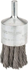 DeWALT - 1" Brush Diam, Knotted, End Brush - 1/4" Diam Steel Shank, 1/4" Pilot Diam, 20,000 Max RPM - Exact Tool & Supply