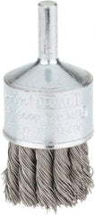 DeWALT - 1" Brush Diam, Knotted, End Brush - 1/4" Diam Steel Shank, 1/4" Pilot Diam, 20,000 Max RPM - Exact Tool & Supply