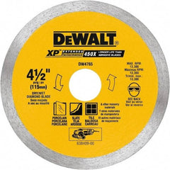 DeWALT - 4-1/2" Diam, 5/8 & 7/8" Arbor Hole Diam, Wet & Dry Cut Saw Blade - Diamond-Tipped, Standard Round Arbor - Exact Tool & Supply