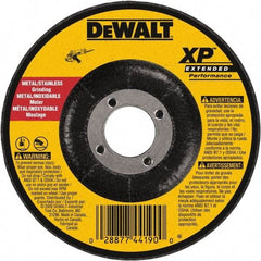 DeWALT - 24 Grit, 9" Wheel Diam, 1/4" Wheel Thickness, 7/8" Arbor Hole, Type 27 Depressed Center Wheel - Zirconia Alumina, Resinoid Bond, 6,600 Max RPM, Compatible with Angle Grinder - Exact Tool & Supply