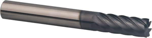 SGS - 3/16", 5/8" LOC, 3/16" Shank Diam, 2" OAL, 7 Flute, Solid Carbide Square End Mill - Single End, AlTiN Finish, Spiral Flute, 35° Helix, Centercutting, Right Hand Cut, Right Hand Flute, Series 66 - Exact Tool & Supply