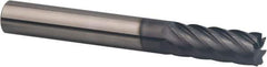SGS - 3/16", 5/8" LOC, 3/16" Shank Diam, 2" OAL, 7 Flute, Solid Carbide Square End Mill - Single End, AlTiN Finish, Spiral Flute, 35° Helix, Centercutting, Right Hand Cut, Right Hand Flute, Series 66 - Exact Tool & Supply
