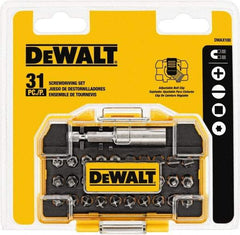 DeWALT - 31 Piece, 1/4" Drive Screwdriver Bit Set - #1, #2 & #3 Phillips, #1, #2 & #3 Square Recess, #6, #8 & #10 Slotted - Exact Tool & Supply
