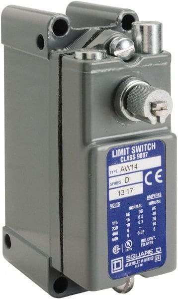 Square D - SPDT, NC/NO, 600 VAC, Screw Terminal, Rotary Head Actuator, General Purpose Limit Switch - 1, 2, 4, 12, 13 NEMA Rating, IP65 IPR Rating, Surface Mount - Exact Tool & Supply