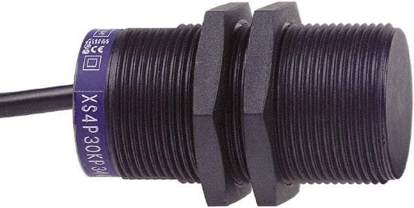 Telemecanique Sensors - NPN, PNP, NC, 15mm Detection, Cylinder, Inductive Proximity Sensor - 2 Wires, IP68, 24 to 240 VAC/VDC @ 50/60 Hz, M30x1.5 Thread, 62mm Long - Exact Tool & Supply