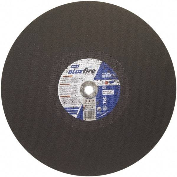 Norton - 20" 30 Grit Zirconia Alumina Cutoff Wheel - 5/32" Thick, 1" Arbor, 2,710 Max RPM, Use with Stationary Tools - Exact Tool & Supply