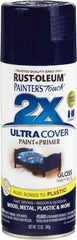 Rust-Oleum - Navy Blue, Gloss, Enamel Spray Paint - 8 Sq Ft per Can, 12 oz Container, Use on Multipurpose - Exact Tool & Supply