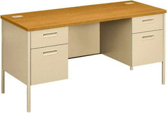 Hon - 60" Long x 29-1/2" High x 24" Deep, 4 Drawer Kneespace Credenza - Harvest/Putty (Color), Laminate Top - Exact Tool & Supply
