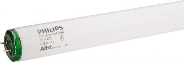 Philips - 40 Watt Fluorescent Tubular Medium Bi-Pin Lamp - 4,100°K Color Temp, 2,250 Lumens, Shatter Resistant, T12, 30,000 hr Avg Life - Exact Tool & Supply