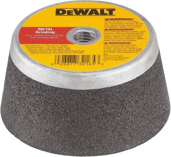 DeWALT - 5" Diam x 2" Thick, 16 Grit Surface Grinding Wheel - Aluminum Oxide/Silicon Carbide Blend, Type 11, Coarse Grade, 7,000 Max RPM, Resinoid Bond, One-Side Recess - Exact Tool & Supply