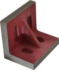 Suburban Tool - 3-1/2" Wide x 2-1/2" Deep x 3" High Cast Iron Machined Angle Plate - Standard Plate, Through-Slots on Surface, Single Web, 9/16" Thick, Single Plate - Exact Tool & Supply