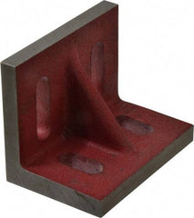 Suburban Tool - 4-1/2" Wide x 3" Deep x 3-1/2" High Cast Iron Machined Angle Plate - Standard Plate, Through-Slots on Surface, Single Web, 9/16" Thick, Single Plate - Exact Tool & Supply