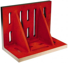 Suburban Tool - 12" Wide x 8" Deep x 9" High Cast Iron Machined Angle Plate - Standard Plate, Through-Slots on Surface, Double Web, 1" Thick, Single Plate - Exact Tool & Supply