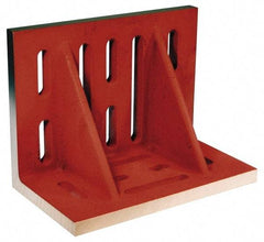 Suburban Tool - 18" Wide x 24" Deep x 30" High Cast Iron Machined Angle Plate - Slotted Plate, Through-Slots on Surface, Double Web, 1-3/4" Thick, Single Plate - Exact Tool & Supply