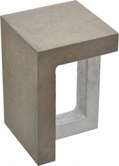 Interstate - 1 Hole, 6" High x 4" Wide x 4" Deep, Right Angle Iron - Semi-Steel, Precision Ground, Parallel & Square to within 0.0018" per 6" - Exact Tool & Supply