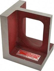Suburban Tool - 1 Hole, 6" High x 4-1/2" Wide x 5" Deep, Right Angle Iron - Cast Iron, Machined, 7/8" Thick, Parallel & Square to within 0.002" per 6" - Exact Tool & Supply