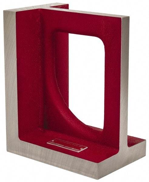 Suburban Tool - 1 Hole, 10" High x 5-1/2" Wide x 8" Deep, Right Angle Iron - Cast Iron, Machined, 1-1/8" Thick, Parallel & Square to within 0.002" per 6" - Exact Tool & Supply