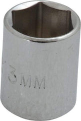 Proto - 1/4" Drive, Standard Hand Socket - 6 Points, 7/8" OAL, Chrome Finish - Exact Tool & Supply