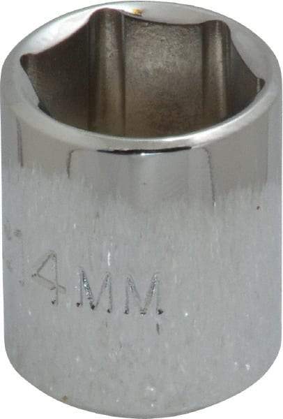 Proto - 1/4" Drive, Standard Hand Socket - 6 Points, 7/8" OAL, Chrome Vanadium, Chrome Finish - Exact Tool & Supply