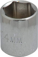 Proto - 1/4" Drive, Standard Hand Socket - 6 Points, 7/8" OAL, Chrome Vanadium, Chrome Finish - Exact Tool & Supply