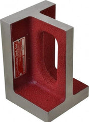 Suburban Tool - 1 Hole, 6" High x 4" Wide x 4" Deep, Right Angle Iron - Cast Iron, Precision Ground, 7/8" Thick, Parallel to within 0.00025" per 6", Square to within 0.0005" per 6" - Exact Tool & Supply