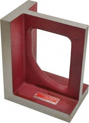 Suburban Tool - 1 Hole, 10" High x 5-1/2" Wide x 8" Deep, Right Angle Iron - Cast Iron, Precision Ground, 1-1/8" Thick, Parallel to within 0.00025" per 6", Square to within 0.0005" per 6" - Exact Tool & Supply