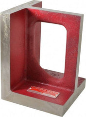 Suburban Tool - 1 Hole, 8" High x 6" Wide x 6" Deep, Right Angle Iron - Cast Iron, Precision Ground, 1" Thick, Parallel to within 0.00025" per 6", Square to within 0.0005" per 6" - Exact Tool & Supply