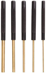 SPI - 5 Piece, 1/8 to 3/8", Pin Punch Set - Brass & Steel, Comes in Vinyl Pouch - Exact Tool & Supply