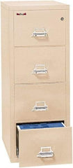 FireKing - 20.81" Wide x 52-3/4" High x 31-9/16" Deep, 4 Drawer Vertical File - Steel, Parchment - Exact Tool & Supply