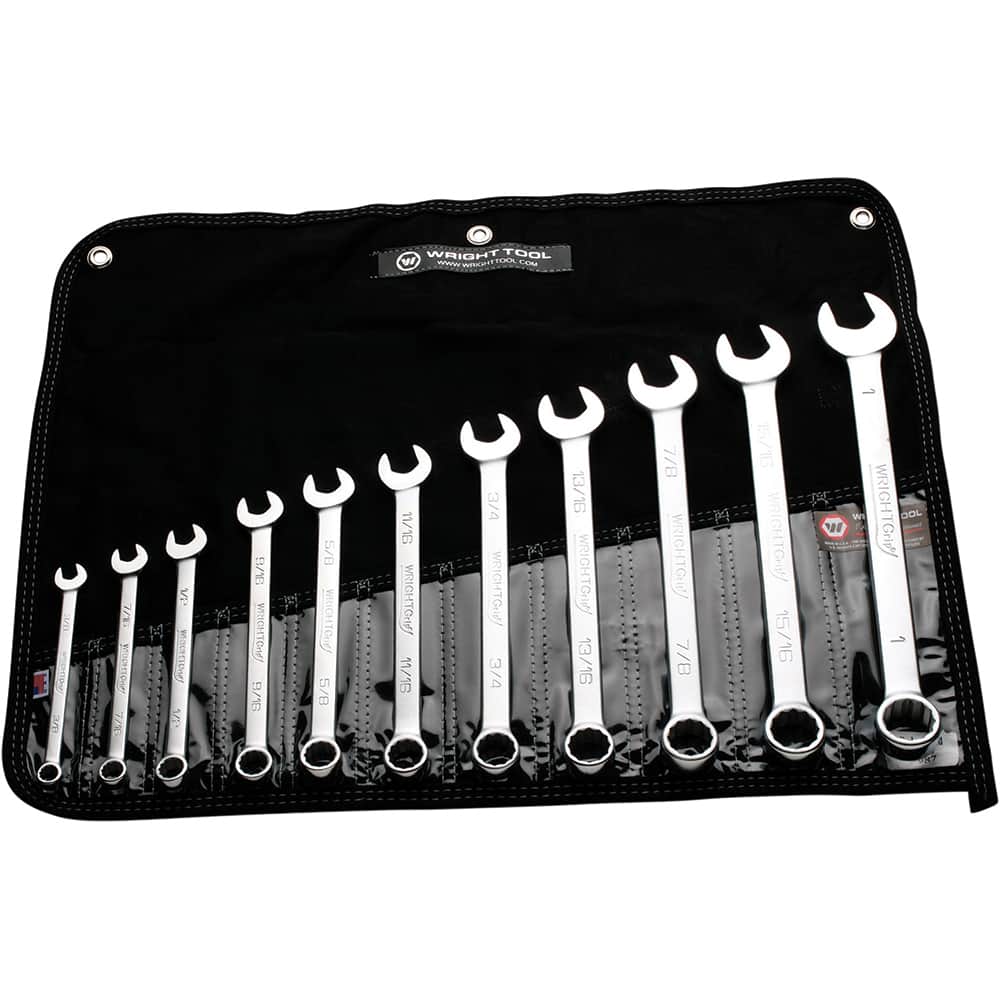 Wright Tool & Forge - 11 Pc, 3/8 - 1", 12-Point Combination Wrench Set - Exact Tool & Supply