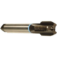 Emuge - 1-1/8 - 11" BSPP, 5 Flutes, Modified Bottoming Chamfer, Nitride Coated, Cobalt British Standard Pipe Tap - 1.1024" Shank Diam, 0.8661" Square Size, Series Rekord A - Exact Tool & Supply