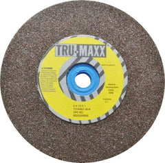 Tru-Maxx - 60 Grit Aluminum Oxide Bench & Pedestal Grinding Wheel - 5" Diam x 1" Hole x 1/2" Thick, 6495 Max RPM, O Hardness, Medium Grade , Vitrified Bond - Exact Tool & Supply