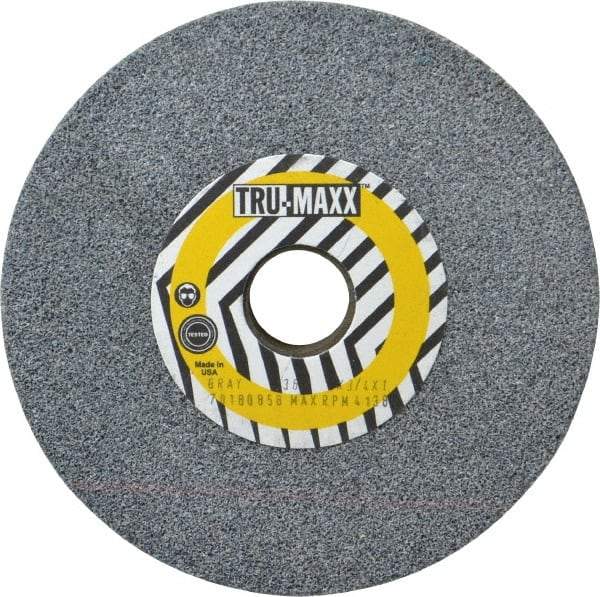 Tru-Maxx - 36 Grit Aluminum Oxide Bench & Pedestal Grinding Wheel - 6" Diam x 1" Hole x 3/4" Thick, 5410 Max RPM, O Hardness, Very Coarse Grade , Vitrified Bond - Exact Tool & Supply