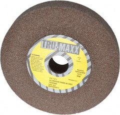 Tru-Maxx - 60 Grit Aluminum Oxide Bench & Pedestal Grinding Wheel - 6" Diam x 1" Hole x 1" Thick, 5410 Max RPM, O Hardness, Medium Grade , Vitrified Bond - Exact Tool & Supply