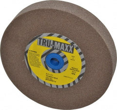 Tru-Maxx - 80 Grit Aluminum Oxide Bench & Pedestal Grinding Wheel - 6" Diam x 1" Hole x 1" Thick, 5410 Max RPM, O Hardness, Medium Grade , Vitrified Bond - Exact Tool & Supply