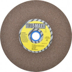 Tru-Maxx - 60 Grit Aluminum Oxide Bench & Pedestal Grinding Wheel - 7" Diam x 1" Hole x 1" Thick, 3600 Max RPM, O Hardness, Medium Grade , Vitrified Bond - Exact Tool & Supply