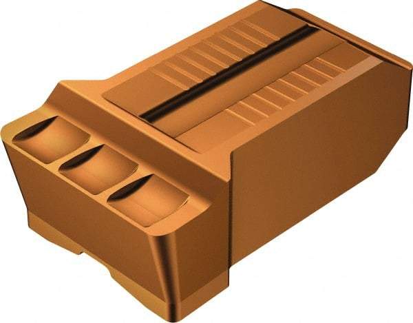 Sandvik Coromant - RN123 GR Grade 1125, 15mm Cutting Width Carbide Grooving Insert - Neutral, 1.2mm Corner Radius, TiAlN Finish - Exact Tool & Supply