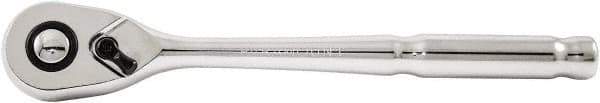 Paramount - 1/2" Drive Pear Head Quick-Release Ratchet - Chrome Finish, 10" OAL, 60 Gear Teeth - Exact Tool & Supply
