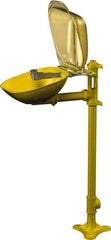 Bradley - 15" Wide x 13" High, Pedestal Mount, Stainless Steel Bowl, Eyewash Station - 30 to 90 psi Flow, 5.1 GPM Flow Rate - Exact Tool & Supply