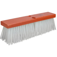 16″ Street Broom, 4″ Trim Length, White Polypropylene Fill, Orange Block - Exact Tool & Supply