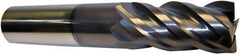 Accupro - 3/16", 3/8" LOC, 3/16" Shank Diam, 2" OAL, 4 Flute, Solid Carbide Square End Mill - Single End, AlTiN Finish, Spiral Flute, 40° Helix, Centercutting, Right Hand Cut, Right Hand Flute - Exact Tool & Supply