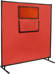 Steiner - 8 Ft. Wide x 6 Ft. High x 1 Inch Thick, Fiberglass Welding Welding Screen Kit - Red - Exact Tool & Supply