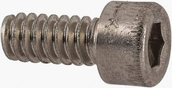 Holo-Krome - #6-32 UNC Hex Socket Drive, Socket Cap Screw - Grade 18-8 Stainless Steel, Uncoated, Fully Threaded, 5/16" Length Under Head - Exact Tool & Supply