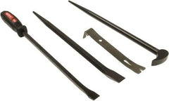 Mayhew - 4 Piece Utility Pry Bar Set - 1" Head Width, Includes 7-1/2, 16 & 17" Lengths - Exact Tool & Supply