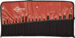 Mayhew - 19 Piece Punch & Chisel Set - 1/8 to 3/4" Chisel, 1/8 to 3/8" Punch, Hexagon Shank - Exact Tool & Supply
